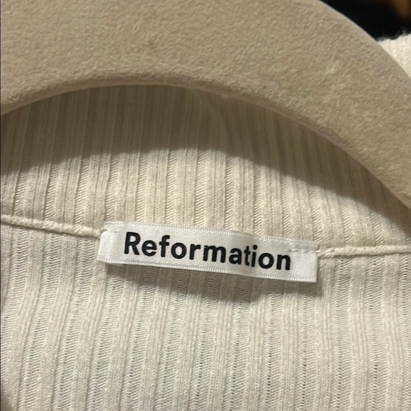 Reformation White Button-Up Ribbed Top - Picture 5 of 7